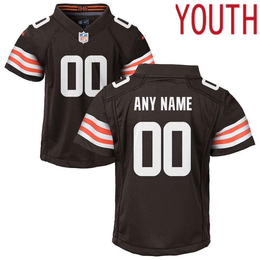 Youth Cleveland Browns Brown Nike Custom Game NFL Jersey